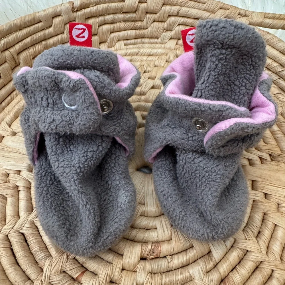 Zutano Baby 6 Months Grey Cozy Fleece Booties